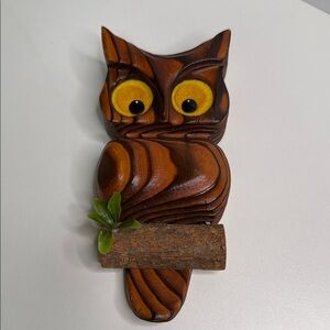 Wooden Owl Wall Decor cottage core retro